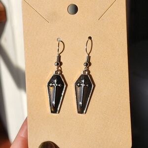 Mystic Black Coffin Earrings